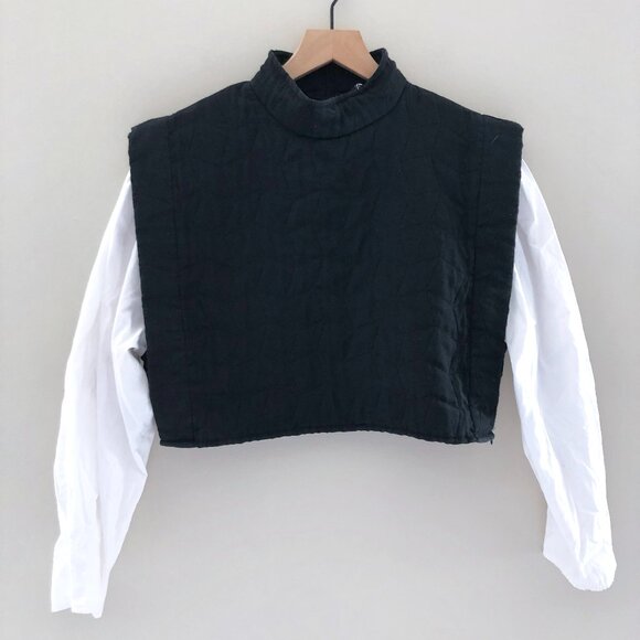 ZARA Quilted Contrast Blouse - Picture 2 of 3